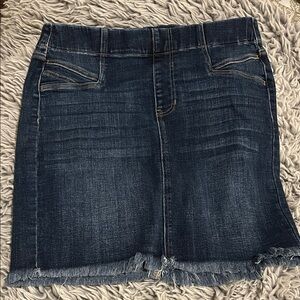 Liverpool Dark Blue Frayed Hem Mini Skirt